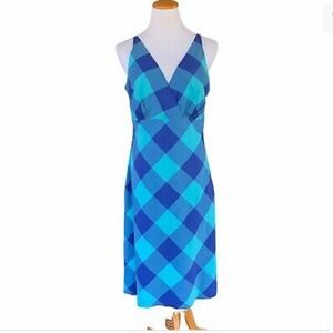 3/$25 Isaac Mizrahi for Target Blue Plaid Midi Dress